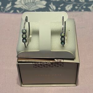 Elegant Silver and Blue Hoop Earrings